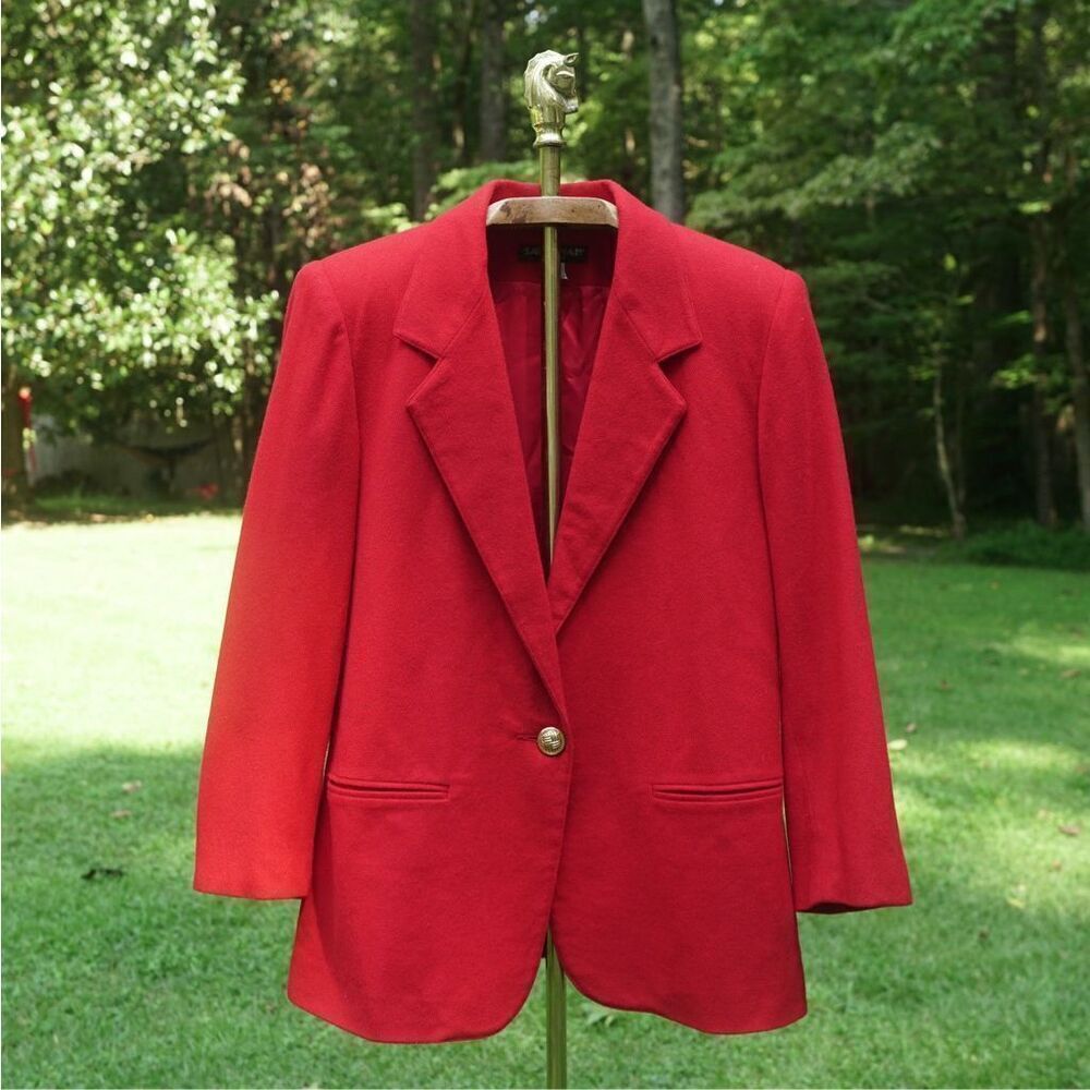 Vintage 90s Savannah Red Wool Blazer Jacket
